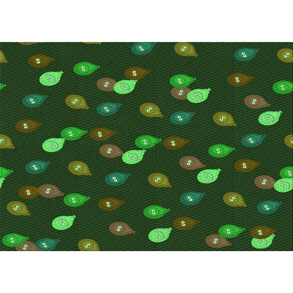 Ahgly Company Machine Washable Indoor Rectangle Transitional Dark Forest Green Area Rugs, 5' x 7'