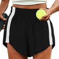 thumbnail image 2 of Olyvenn Stylish Trendy Sweat Shorts Women Elastic Waist Contrast Binding Athletic Workout Tennis Shorts Sporty Booty Shorts Black XXL, 2 of 8