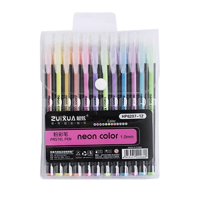 Amdohai Colored Gel Pens Set Neon Color Pen Marker 1.0mm for Children Students Adults Writing Drawing Coloring Books Journaling Office School Stationery Supplies