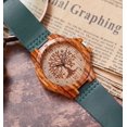 thumbnail image 1 of Life Tree Wood Watch Quartz Genuine Leather Wristwatch, Green, 1 of 6