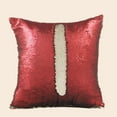 thumbnail image 5 of Housses de Coussin Vierges 16Inx16 Po Réversibles à Paillettes Magiques (Rouge & Blanc), 5 of 5