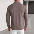 thumbnail image 4 of Aimik Polo Shirts for Men Long Sleeve Waffle Texture Button Up Casual Solid Shirts Fall Winter Soft Warm Collared Tee Basic, 4 of 6
