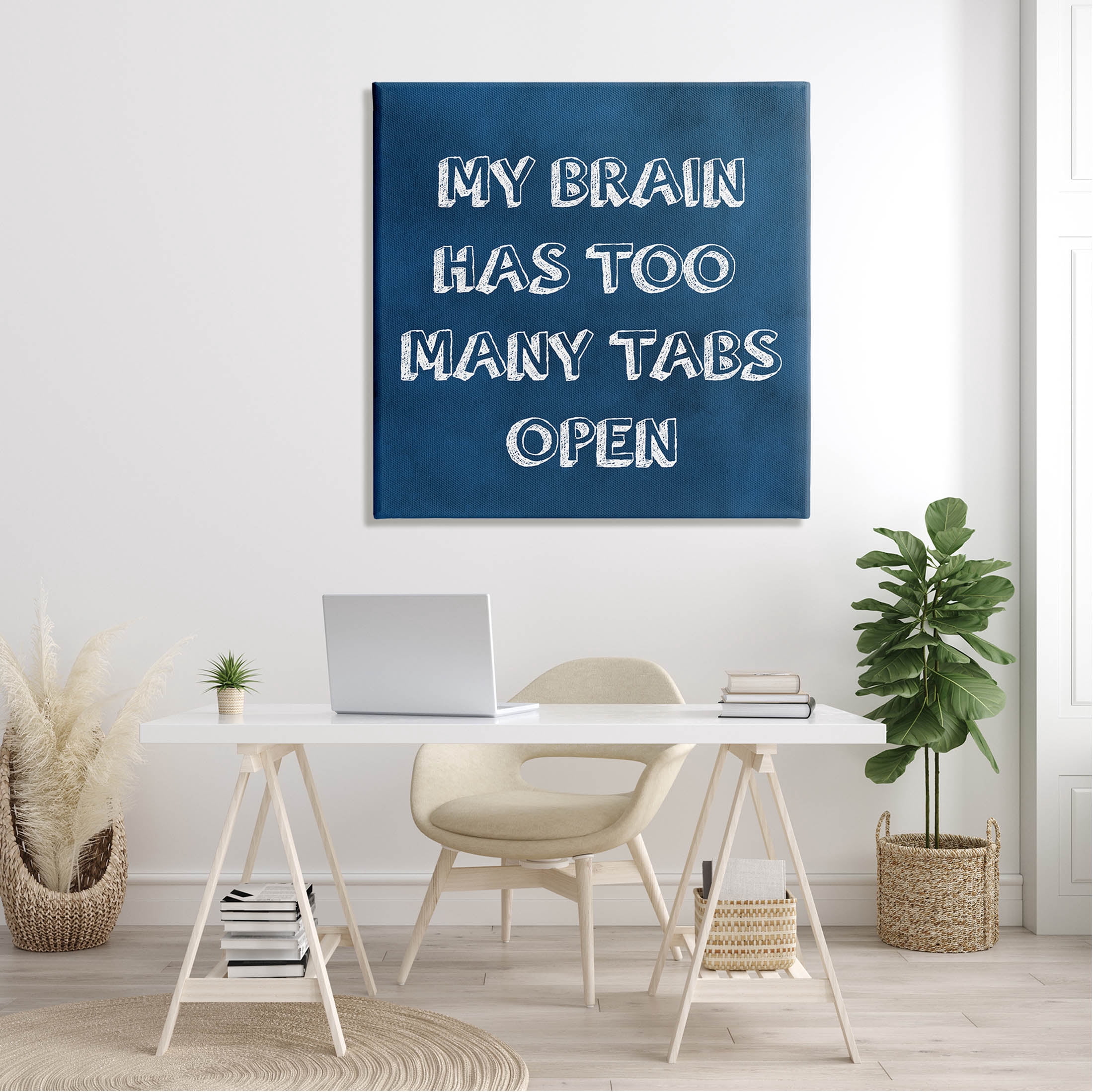 Stupell Industries Distracted Humor Phrase Graphic Art Gallery Wrapped Canvas Print Wall Art, Design by Sundance Group