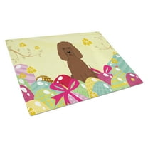 Carolines Treasures BB6063LCB Easter Eggs Irish Water Spaniel Glass Cutting Board Large, 12H x 16W, multicolor