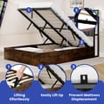 thumbnail image 6 of ModFusion - Modern Wooden Lift Up Bed Frame, Full Size Storage Bed Frame with Charging Station, Easy Assembly, Brown, 6 of 8