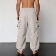 thumbnail image 7 of Leesechin Men's Baggy Cargo Pants Trendy Casual Parachute Pant Loose Fit Harem Joggers with Pockets for Streetwear, 7 of 7