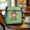 thumbnail image 3 of LedBack Highland Cow Print Crossbody Satchel Purse Leather Shoulder Handbag for Women Lady, St. Patrick's Day Leaf Sing Hobo Bag Messenger Bag with Adjustable Strap for Travel Shopping, Green, 3 of 7