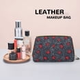 thumbnail image 4 of red starfish crab Makeup Bag, Leather Waterproof Travel Toiletry Bag, Large Capacity Cosmetic Bag Make up Bags Organizer fro Travel Size Toiletries Women Girls, 4 of 4