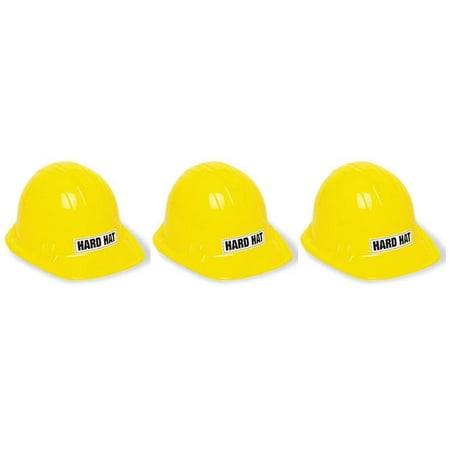 (3 Pack) Kids Construction Party Hat, Yellow, 1ct