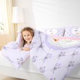 thumbnail image 4 of Manfei Purple Flowers Bow 7pcs Queen Bedding,Cartoon Cute Goose Bedding Comforter Set Queen,Pink Reversible, 4 of 7