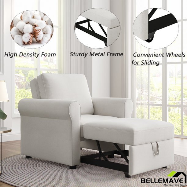 Bellemave 3in1 Sofa Bed Chair,Convertible Sleeper Chair Bed,Adjust