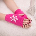 thumbnail image 2 of Casual Snowflake Print Knitted Fingerless Mittens For Winter Warmth And Fashion Comfort, 2 of 3