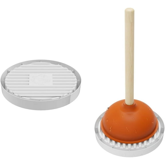 2 Pcs Plunger Tray,Toilet Plunger Holder Only,White Plunger Mat,Wicks Water from Plunger and Dries Quickly