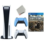 Restored Sony Playstation 5 Disc Version with Extra Controller, Days Gone and Cleaning Cloth Bundle - Starlight Blue (Refurbished)