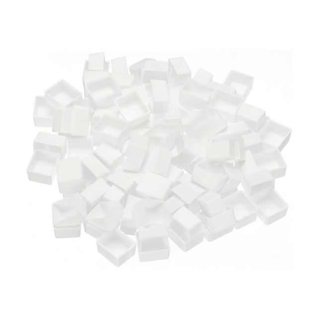 Uxcell 2ml Pans de acuarela, 100 paquetes de medios pans vacíos, latas de plástico para acuarela estilo 1, blanco