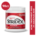 thumbnail image 2 of (2 pack) Stridex Medicated Acne Pads, Maximum Treatment, Moderate Acne, Salicylic and Alcohol Free, 90 Count, 2 of 14