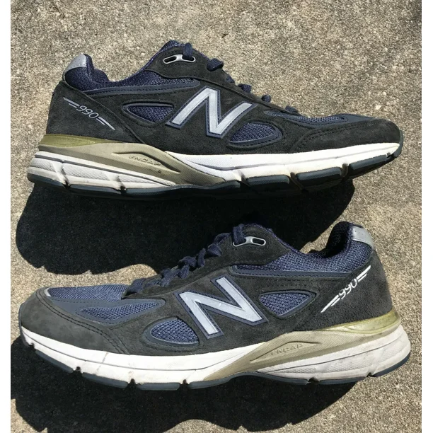 New Balance 990v4 M990NV4 Navy Suede Made In USA Size 9 Mens Casual Shoes