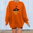thumbnail image 4 of Chandails en Molleton Citrouille Halloween pour Femmes Chandail Imprimé Manches Longues Col Rond, 4 of 6