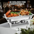 thumbnail image 5 of EVGTTI 8QT Chafing Dishes, 4 Pack High Premium Stainless Steel Complete Set with Half Size Food Pan, Chafing Dish Buffet Set for Gatherings Banquet, 5 of 6