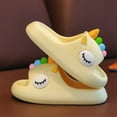 thumbnail image 6 of TOWED22 Girls Slippers Flip Flops Summer Cushion Thick Sole Large Bow Cute Platform Cloud Slides Home Sandals(Yellow,12.5), 6 of 7