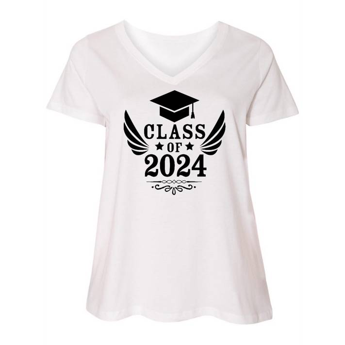 Inktastic Class Of 2024 With Graduation Cap And Wings Womens Plus Size