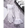 thumbnail image 5 of Lace Gloves White Wedding Gloves Short Floral Gloves Party Bridal Hand Accessories for Women and Girls Ladies Lace Gloves Elegant Short Lace Gloves Tea Party Gloves for Women Wedding Dinner Party, 5 of 6