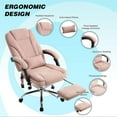 thumbnail image 6 of Executive Office Chair with Massage & Heat, Comfy Reclining Ergonomic Soft Fabric Home Gaming Chair, Wide Seat Heavy Duty Big and Tall Office Chairs 500LBS with Foot Rest & Lumbar Support Pillow, Pink, 6 of 18