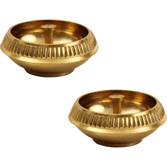 Spillbox Traditional Brass Diya for Puja | Pooja Aarti | Arti Deepak Deepam Oil Lamp for Home Temple Puja Articles Decor Gifts- Kuber Nanda (2)