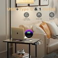 Floor Lamp with Table, End Table with Charging Station(USB & TypeC