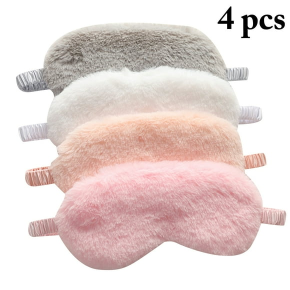 4PCS Sleep Mask Plush Breathable Eye Mask Eye Shade Cover Sleeping Mask