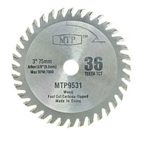 MTP 3" (9.5mm) 3/8" 3x3/8 Wood Plastic 36T TCT Cutting Blade Compatible For Ryobi Ridgrid Milwaukee Dewalt 3/8" arbor Cut Worx Off Saw
