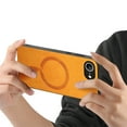 thumbnail image 4 of for iPhone 16e Magnetic Case, Luxury PU Leather Skin-Feel Back Protective Phone Cover Compatible with Mag-Safe Support Car Mount Holder for iPhone 16e, Yellow, 4 of 7