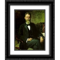 Charles Goldie 2x Matted 20x24 Black Ornate Framed Art Print 'Portrait of Thomas Wilson Leys'