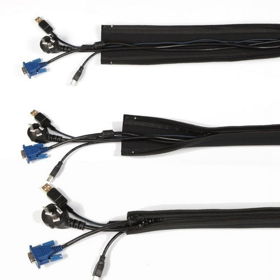 tooloflife 50CM Cable Protector Wire Cable Sleeve Hose Protection Office TV Computer Cords Organizer Neoprene Black