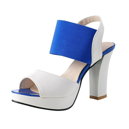 

EQWLJWE Sandals Women 2022 Summer Ladies Patent Tendon Natural Breathable Sole Leather Sandals Fish Mouth Chunky Heel Shoes