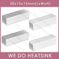 thumbnail image 1 of 50x15x15mm Without or With Thermal Pad Electronic Radiators Heatsink for GPU IC LED Chip Cooling Silver Without Pad 2pcs, 1 of 6