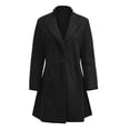 thumbnail image 7 of Tiqkatyck Trench Coat Clearance Women Clothing Women Fashion Long Sleeve Woolen Tops Lapel Solid Color Long Jacket Coat winter coat Black L, 7 of 7