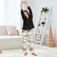 thumbnail image 6 of Dailycode Women's Pajama Pants Wide Leg Lounge Pj Bottoms With Pockets Foxes Trees Leaves, 6 of 7