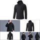thumbnail image 5 of Chaqueta de senderismo Softshell para hombre, resistente al viento, ligera, con capucha, con cremallera, para escalada al aire libre, esquí, invierno, - Negro, 4XL Sunnimix Chaqueta de hombre, 5 of 7