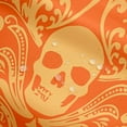 thumbnail image 4 of Adults Orange Damask Shower Curtain Antique Victorian Baroque Bath Curtain 72" Wx84 L,Vintage Floral Exotic Sugar Skull Waterproof Bathroom Curtains,Gothic Bone Skeleton Bohemian Decor,Melon Yellow, 4 of 6