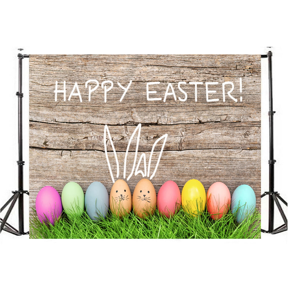 Happy Easter Background Spring Easter Room Window Flower Wood House Baby Birthday Backdrop Photography Background for Photo Studio Photophone 7X5Ft
