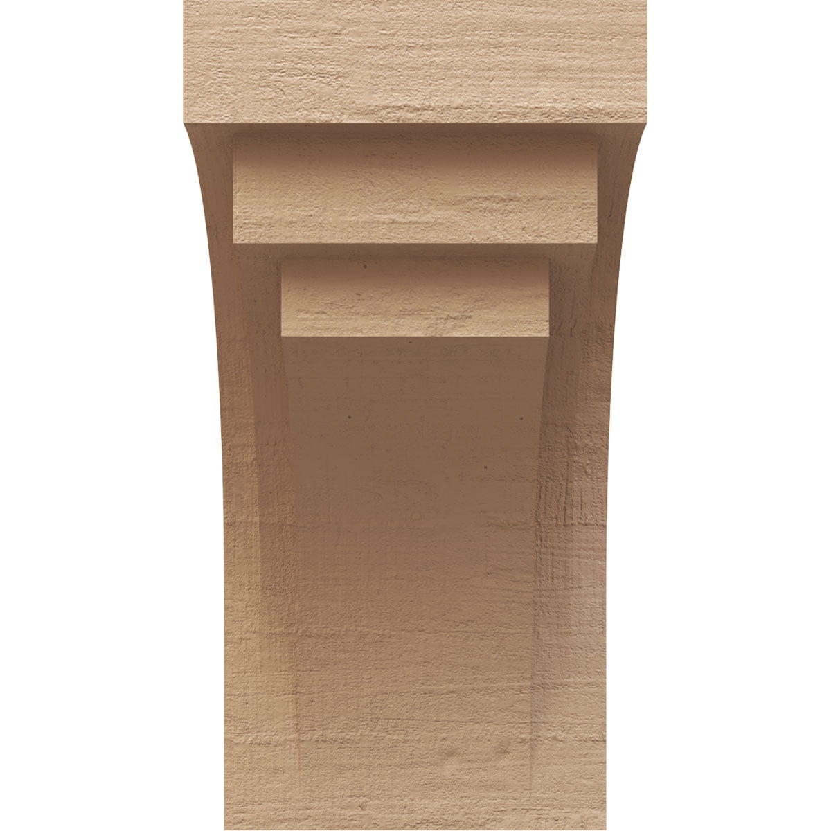 10"W x 10"D x 20"H Wide Rockford Rough Cedar Woodgrain TimberThane Corbel, Primed Tan