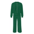 thumbnail image 4 of sususu Cute Fall Outfits for Women,Sets for Women Stylish Autumn Winter Women Trousers Suit Set Casual Long Sleeve Cardigan Jacket with Pants Fashion Streetwear Outfit - Green, 4 of 4