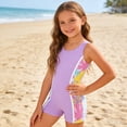 thumbnail image 2 of SGMVNU Girls Swimsuit 1 Piece Shorts Swimwear Girls Swimsuits 10-12 Back Cutout Bathing Suit Rash Guard Swimwear Beachwear Sunsuit for Tween Kids(Size 4-5 Years,en29_5-Dark Blue), 2 of 8