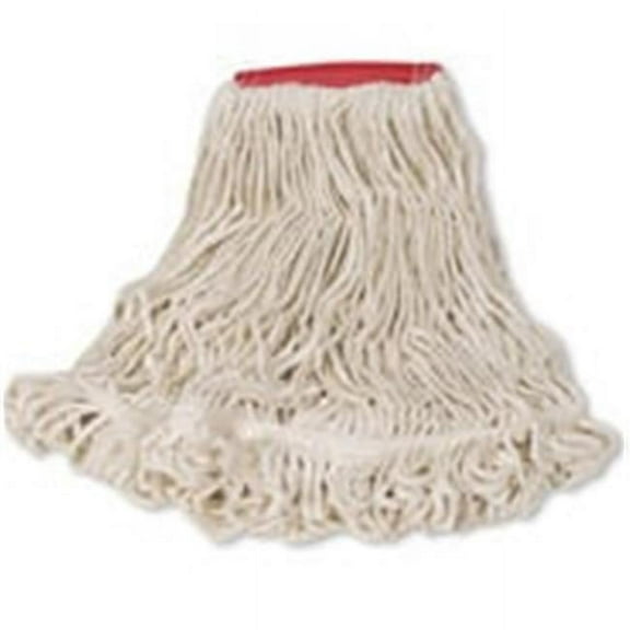 Rubbermaid Commercial  Super Stitch Mop Head, 1 in. Headband, Large, Red
