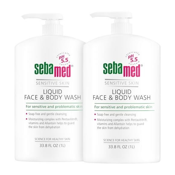 Sebamed Paraben-Free Face and Body Wash With Pump for Sensitive and Delicate Skin pH 5.5 Ultra Mild Dermatologist Recommended Cleanser 33.8