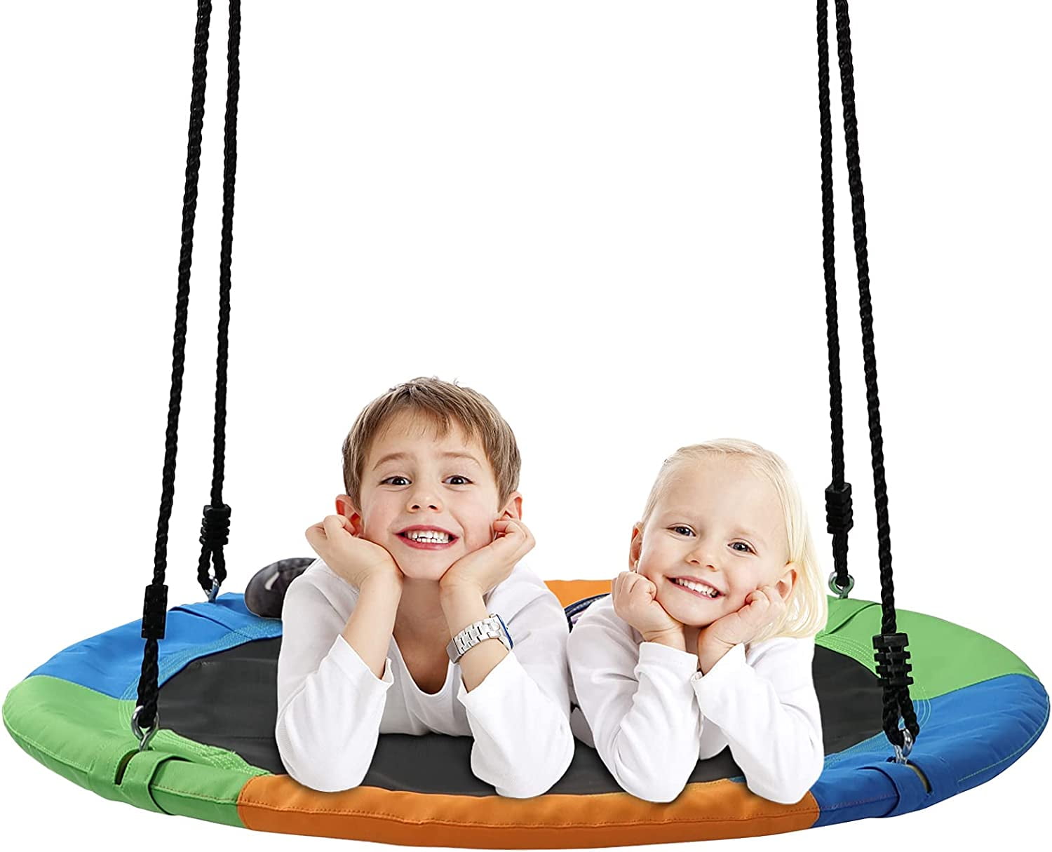 Tree Swings for Kids Outdoor, 40 Inch Diameter 600lb Weight & Adjustable Hanging Ropes Tree