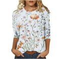 thumbnail image 2 of LiMoi Womens Tops Dressy Casual Summer T Shirts for Women 3/4 Sleeve Oversized Tops T Shirts Graphic My Items, 2 of 5