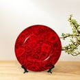 thumbnail image 6 of Balery Red Rose Print Bone China Decorative Plate Ceramic Dinner Plates Art Crafts with Display Stand-8in, 6 of 6