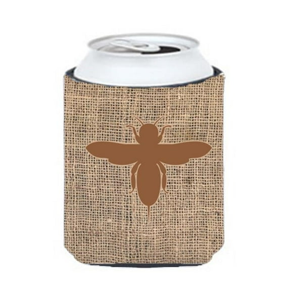 Bee Burlap And Brown Can Or Bottle Hugger